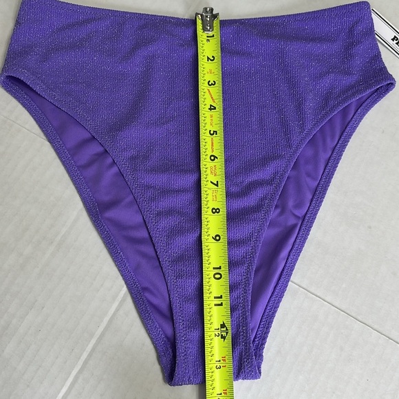 PINK Victoria’s Secret Glittery Purple Swim Bottom Size Large NWT Beach Vacation - Picture 7 of 9